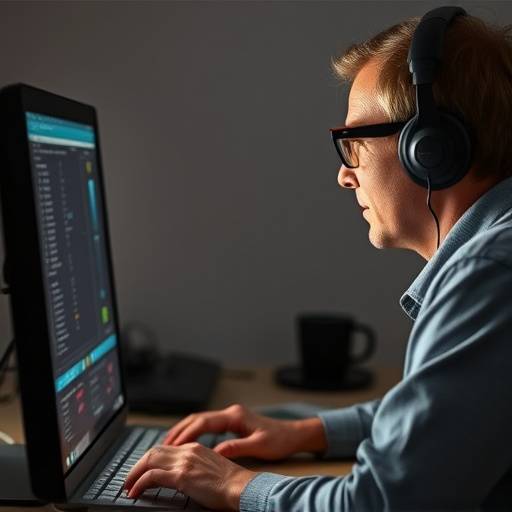 A person using a screen reader on a computer, illustrating screen reader accessibility.